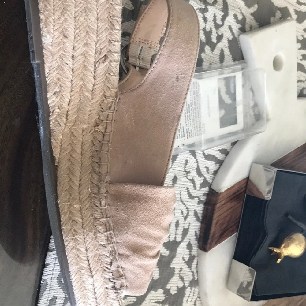 Franco Sarto Beige Knot Espadrille Slingback Sandals